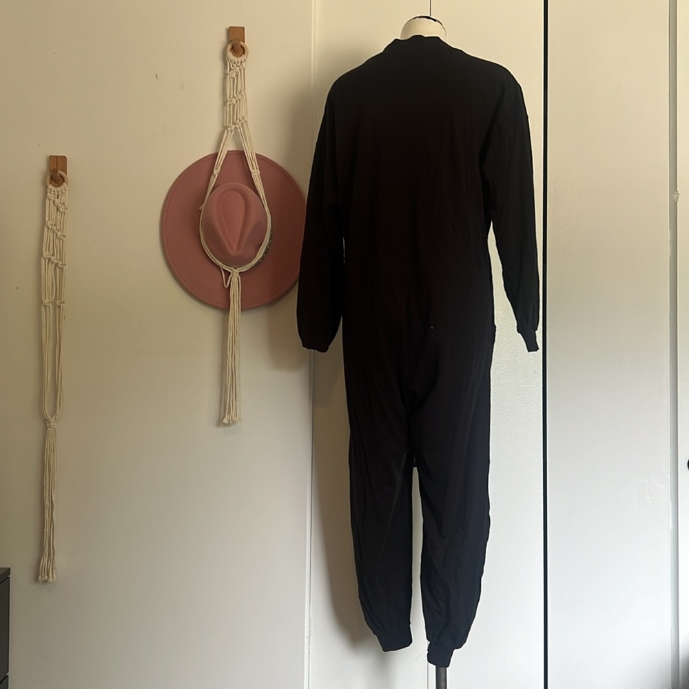 Free People Black Long-Sleeve V-Neck Jumpsuit - Picture 2 of 2